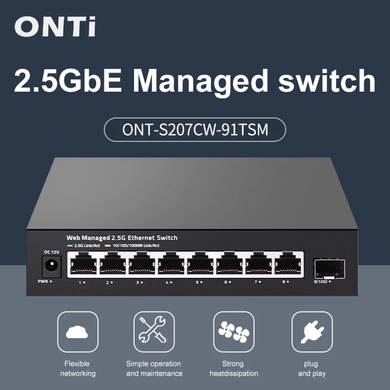 Sfp+ 10G Managed Switch 8 Port - ONTi สวิตช์แบบมีระบบจัดการ 2.5GbE 8 พอร์ต สวิตช์เครือข่าย