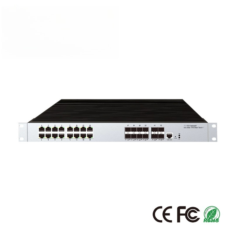 Sfp+ 10G Managed Switch 8 Port - สวิตช์อีเธอร์เน็ตอุตสาหกรรมแบบจัดการได้ 16 พอร์ต RJ45, 8 พอร์ต