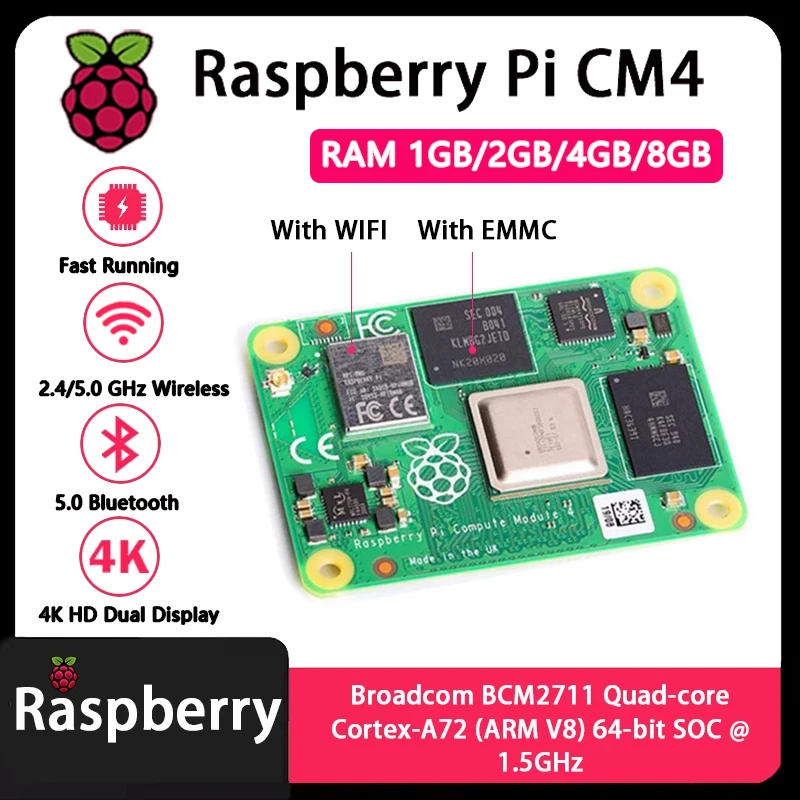 Raspberry Pi CM4 1GB/2GB/4GB/8 - Raspberry Pi Cm4 8Gb Ram 32Gb Emmc Wifi บทวิจารณ์และราคา