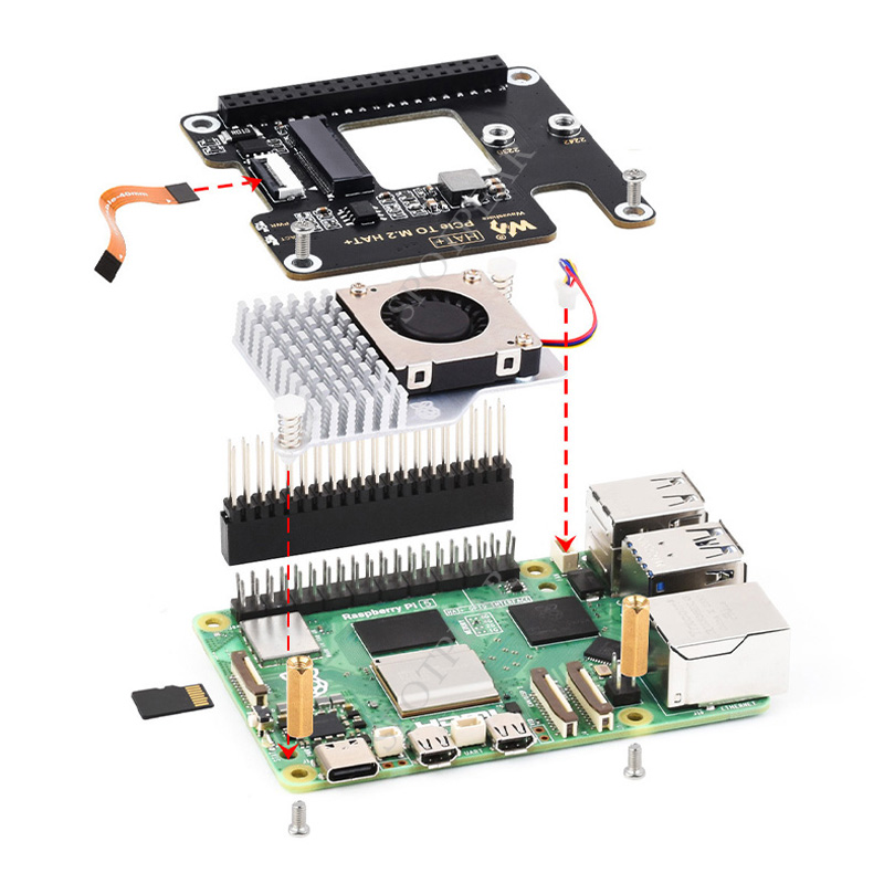 แผงอะแดปเตอร์บอร์ด PCIe กับ M. - Raspberry Pi 5 8Gb บทวิจารณ์และราคา