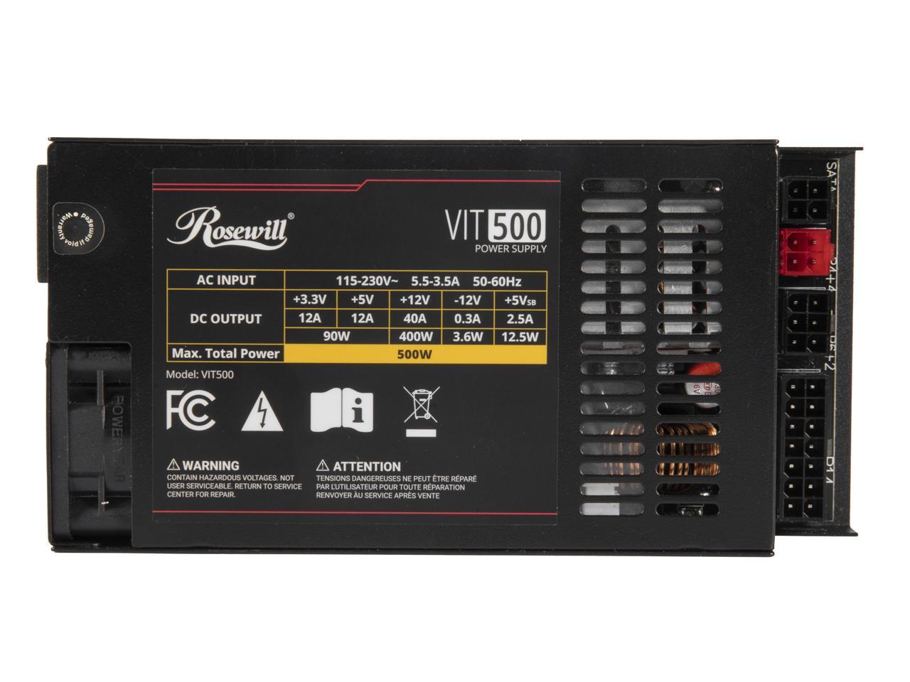 Rosewill VIT 500W, Mini ITX/Fl - Atx Power Supply 1U Flex 500W บทวิจารณ์และราคา