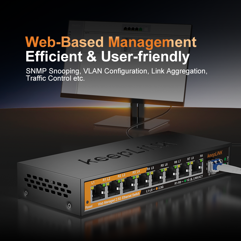 KeepLiNK KP-9000-9XHML-X สวิตช - Sfp+ 10G Managed Switch 8 Port บทวิจารณ์และราคา